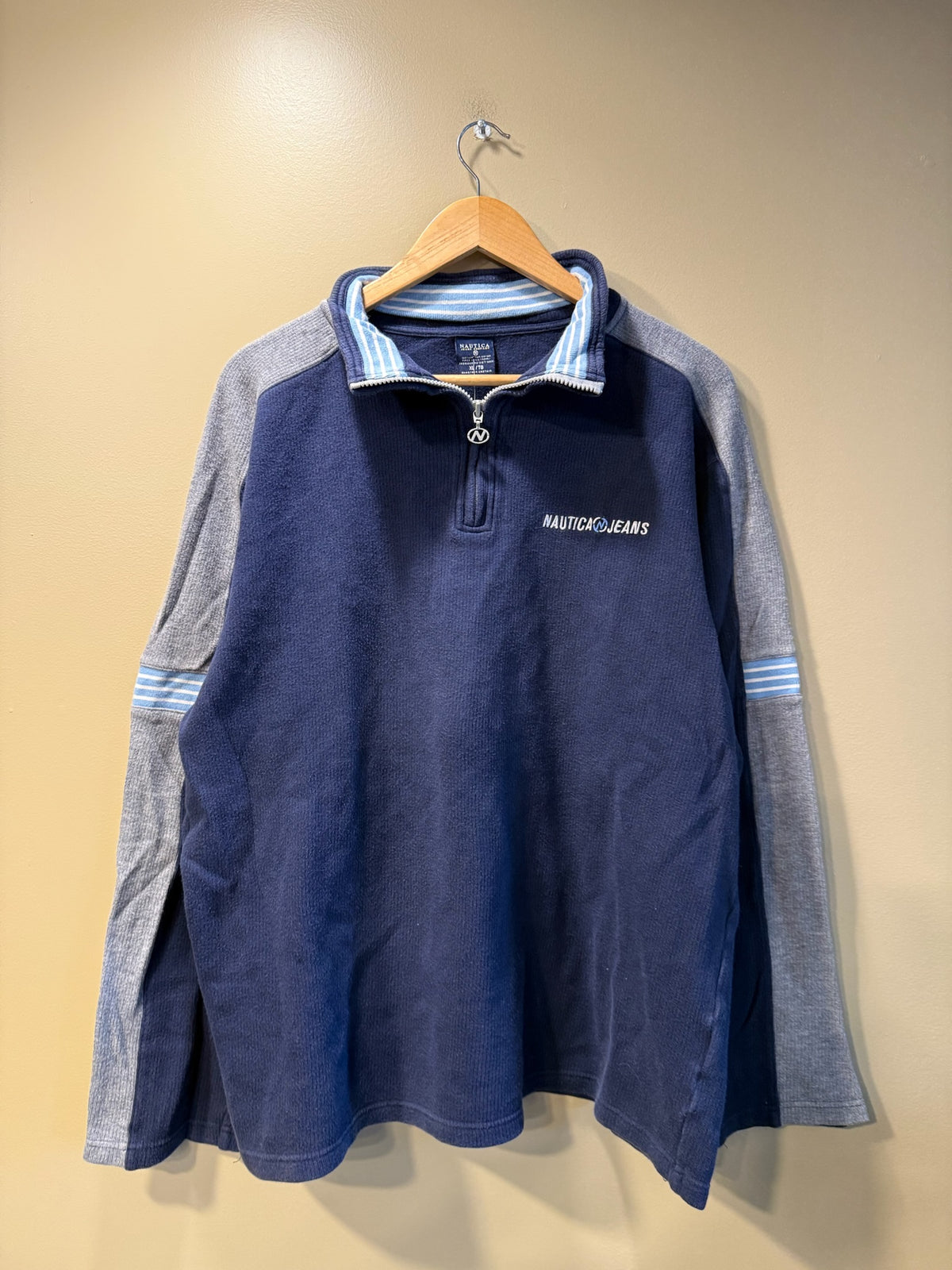 Vintage Nautica Jeans Quarter Zip Sweatshirt - XL