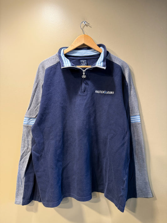 Vintage Nautica Jeans Quarter Zip Sweatshirt - XL