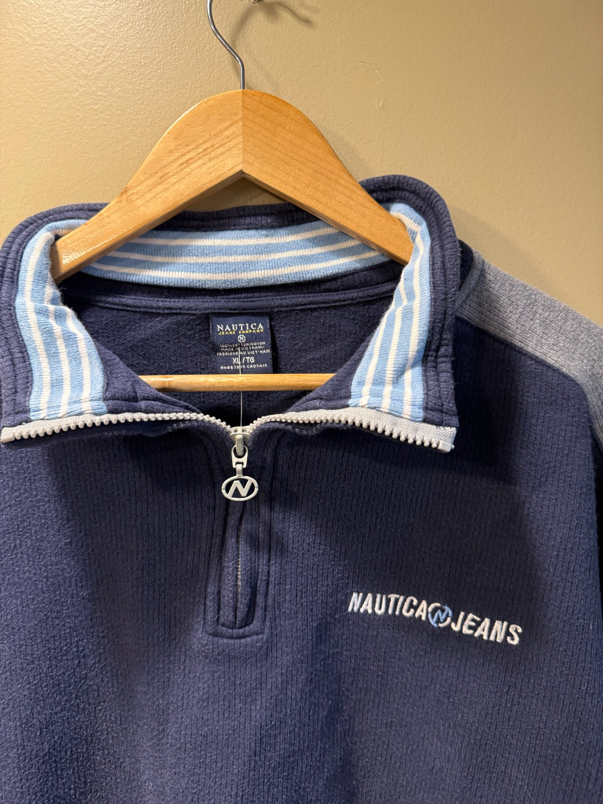 Vintage Nautica Jeans Quarter Zip Sweatshirt - XL