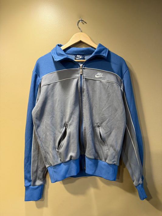 Vintage 80s Nike Blue and Gray Athletic Zip Jacket - L