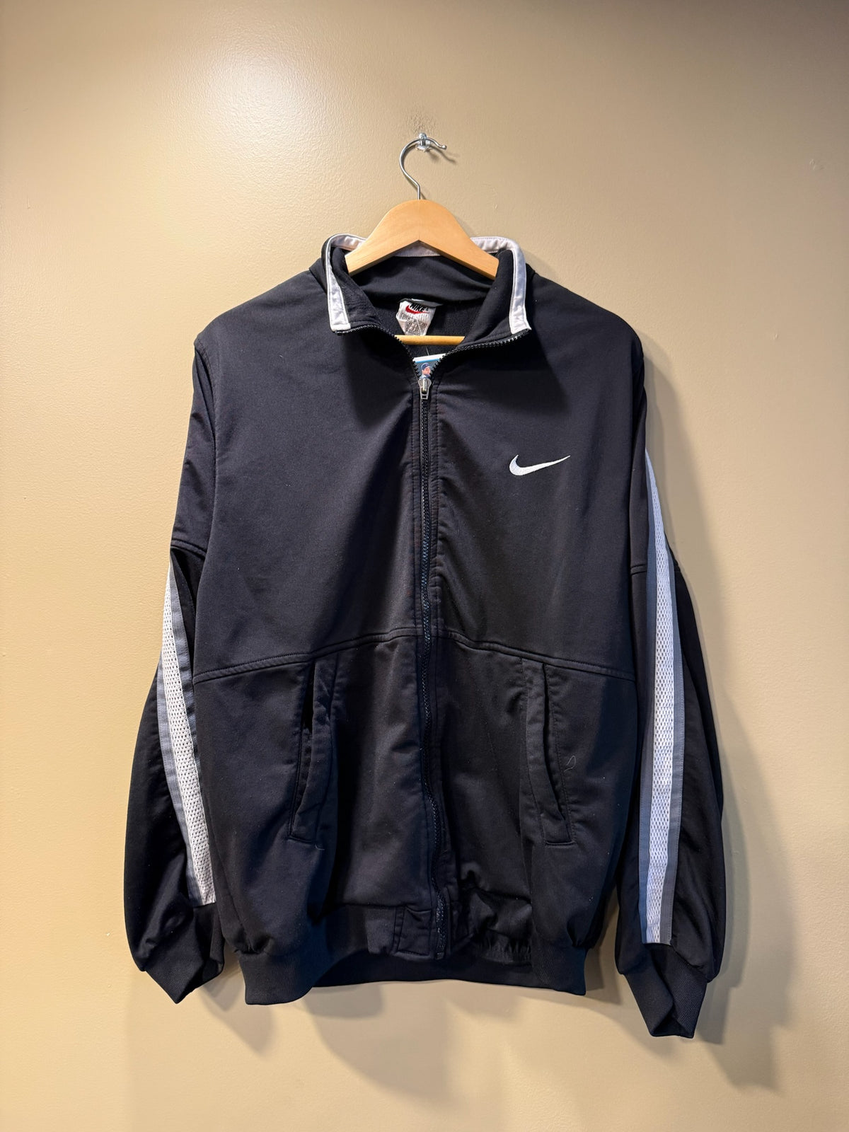Vintage Nike Black Athletic Logo Zip Jacket - M