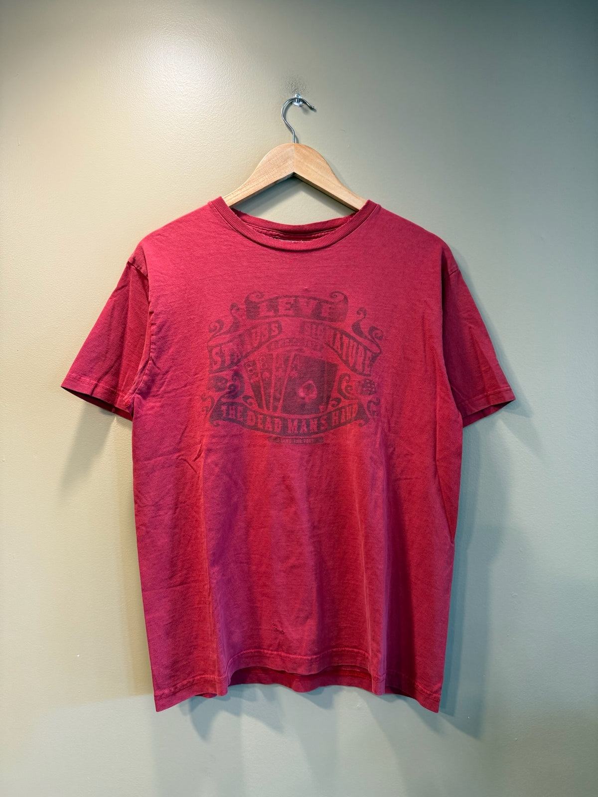 Vintage Levi Strauss Signature Red Poker Distressed T-Shirt - L