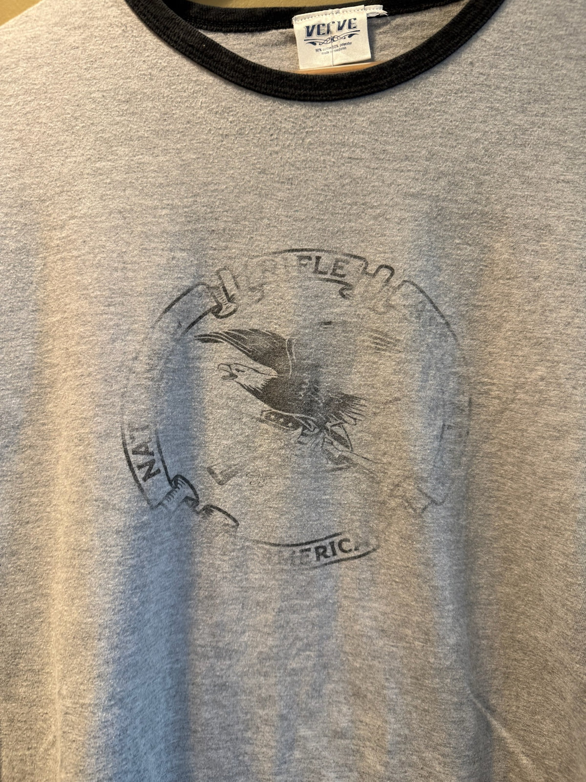 Vintage National Rifle Association Distressed Ringer Tee T-Shirt - XL