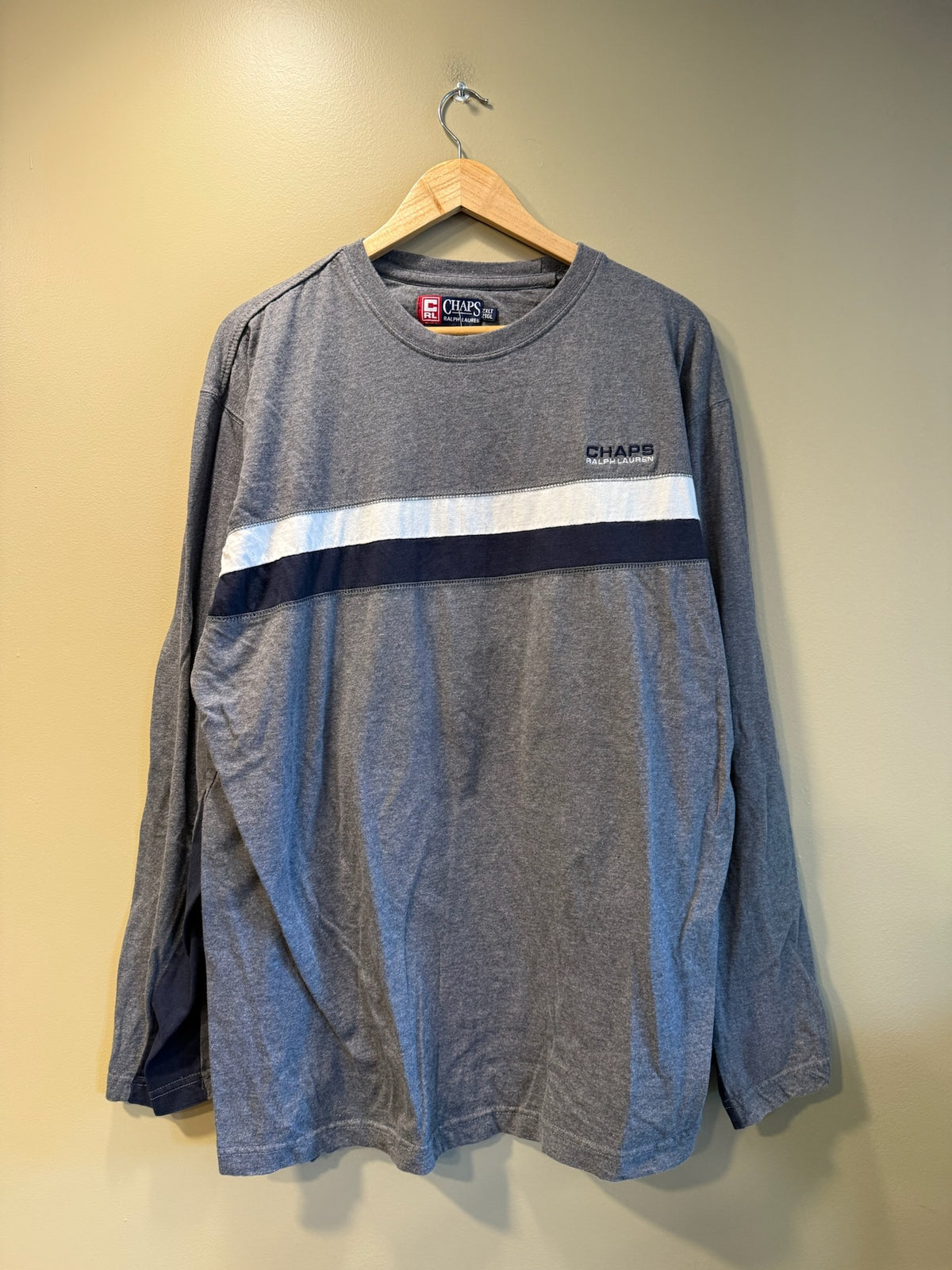 Vintage Chaps Ralph Lauren Gray Long Sleeve Shirt - XXL