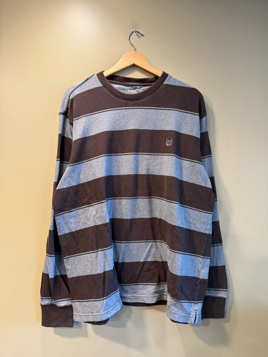Vintage Chaps Striped Long Sleeve Crewneck Sweatshirt - XL