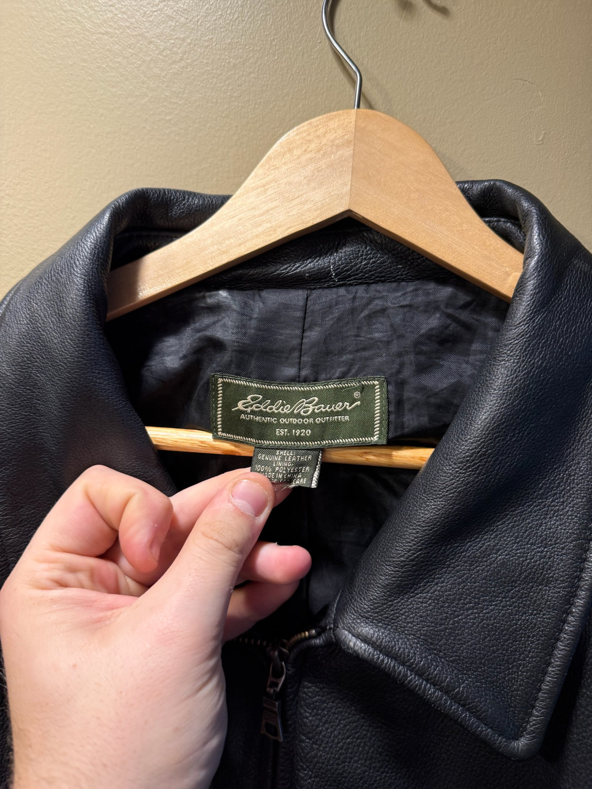 Vintage Eddie Bauer Leather Zip Jacket - XXL